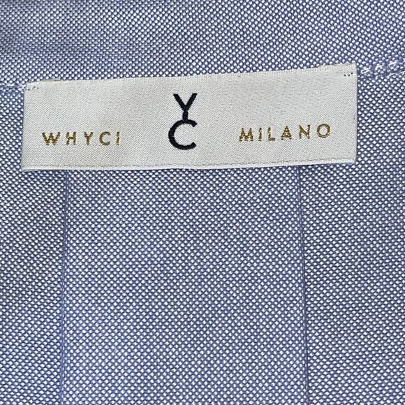 NWT Blue L/S Blouse WHYCI 48 / XL Made in Italy - Picture 4 of 4